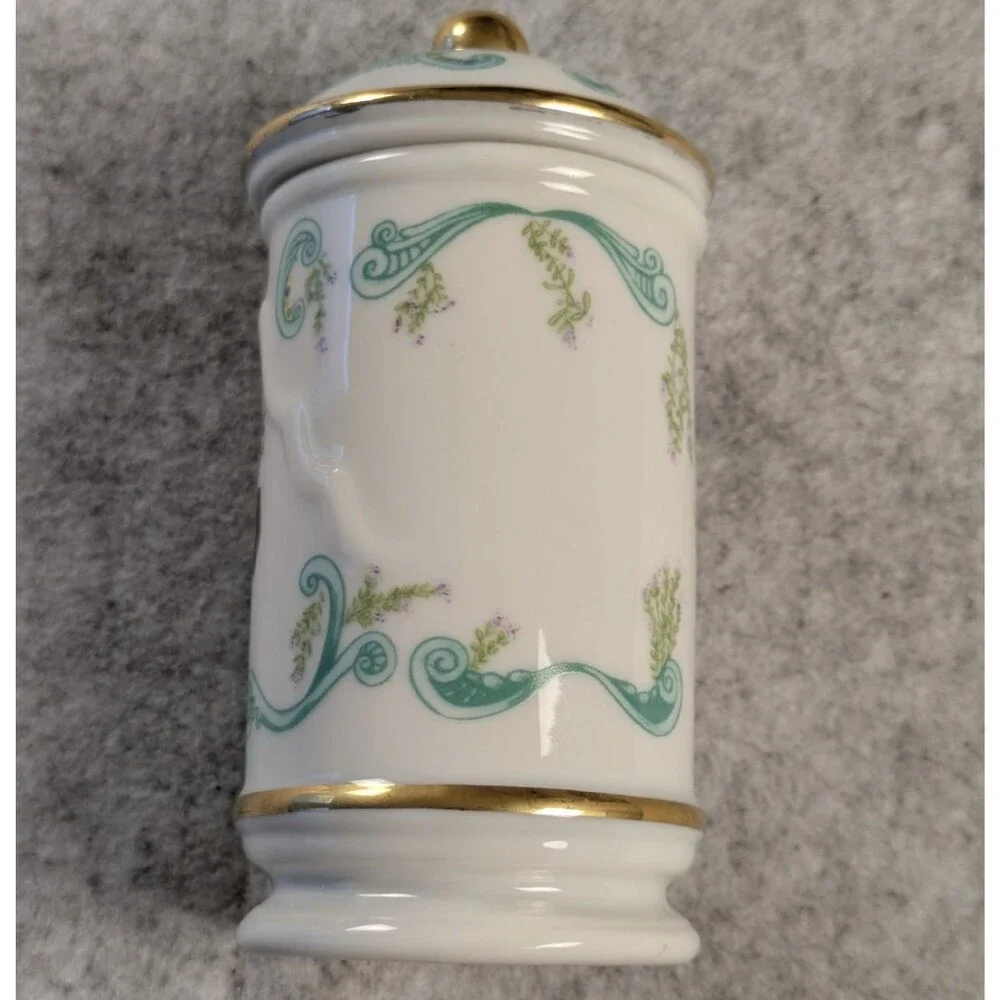 The Spice Carousel By Lenox Vintage 1993 Fine Porcelain Thyme w/ 24k Gold Trim